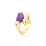 18k Gold Plated Ring with Amethyst