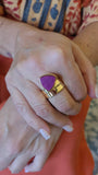 18k Gold Plated Ring with Pink Feldspar