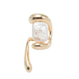 18k Gold Plated Ring with Baroque Pearl