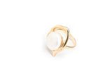 18k Gold Plated Ring with Baroque Pearl