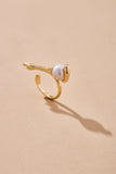 18k Gold Plated with Pearl Ring