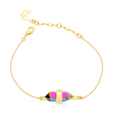 18k Gold Plated Bracelet with Multicolor Crystal