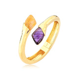 18k Gold Plated Bracelet with Amethyst and Citrine