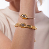 18k Gold Plated Bracelet with Platinum Druse