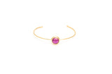 18k Gold Plated Bracelet with Pink Agate