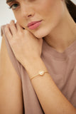 18k Gold Plated Bracelet with Pink Quartz
