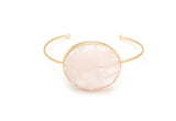 18k Gold Plated Bracelet with Pink Quartz