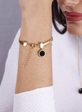 18k Gold Plated Bracelet with Onyx