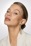 18k Gold Plated Earring with Platinum Druse