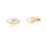 18k Gold Plated Earring with White Agate
