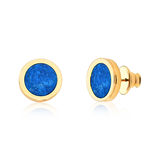 18k Gold Plated Earring with Blue Anil Feldspar