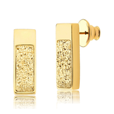 18k Gold Plated Earring with Gold Druse
