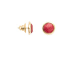 18k Gold Plated Earring with Red Howlite