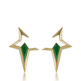 18k Gold Plated Earring with Green Feldspar