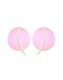 18k Gold Plated Earring with Pink Quartz