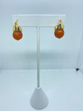 18k Gold Plated Earring with Red Agate