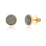 18k Gold Plated Earring with Platinum Druse