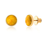 18k Gold Plated Earring with Yellow Feldspar