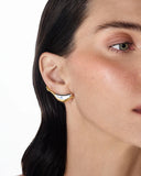 18k Gold and Rhodium Plated Earring
