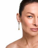 18k Gold and Rhodium Plated Earring