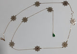 Jewerly 18k Gold Necklace with Emerald Drop