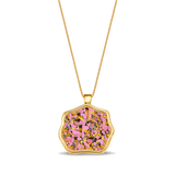 18k Gold Plated Necklace with Multicolor Druse