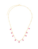 18k Gold Plated Necklace with Pink Agate