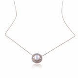 18k Gold Plated Necklace with Pearl and Zirconia