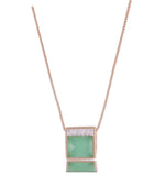 18k Gold Plated Necklace with Aventurine and Zirconia