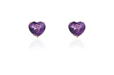 Jewelry 18k Gold Earring Heart Amethyst