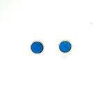 Rhodium Plated Earring with Turquoise Howlite