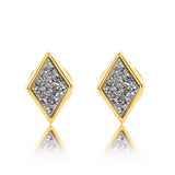 18k Gold Plated Earring with Platinum Druse