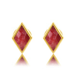 18k Gold Plated Earring with Red Amazonite