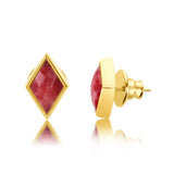 18k Gold Plated Earring with Red Amazonite