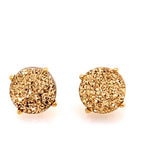 18k Gold Plated Earring with Gold Druse