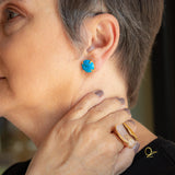 18k Gold Plated Earring with Turquoise Howlite