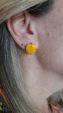 18k Gold Plated Earring with Yellow Feldspar