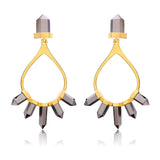 18k Gold Plated Earring with Metallic Crystal