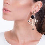 18k Gold Plated Earring with Onyx