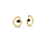 18k Gold Plated Earring with Black Obsidian