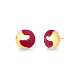 18k Gold Plated Earring with Red Feldspar