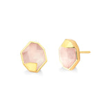 18k Gold Plated Earring with Pink Quatz