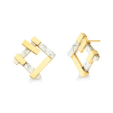 18k Gold Plated Earring with Howlite