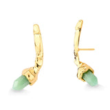 18k Gold Plated Earring with Green Quartz