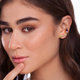 18k Gold Plated Earring with Multicolor Crystal