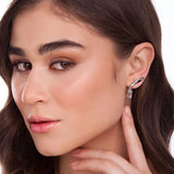 Rhodium Plated Earring with Crystal