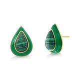 18k Gold Plated Earring with Malachite