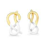 18k Gold Plated Earring with White Resin