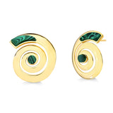 18k Gold Plated Earring with Malaquite