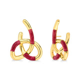 18k Gold Plated Earring with Red Feldspar